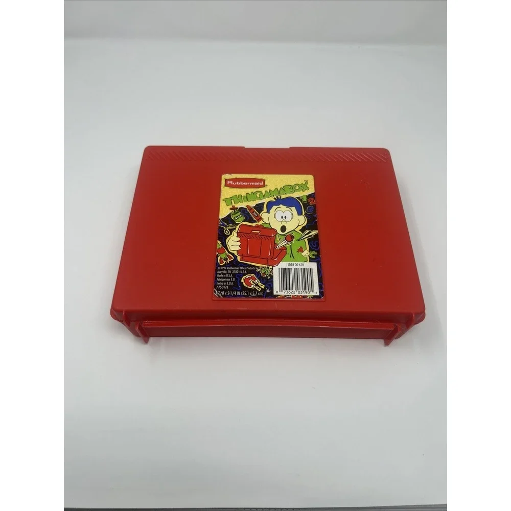 Vintage 1994 Rubbermaid Thingamabox Pencil Box Red Storage School Plastic